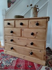 Vintage Stripped Pine Rustic Merchants Chest Of Drawers