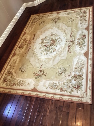Vintage french aubusson rug - french,