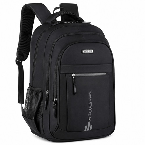 Black laptop backpack school - black,
