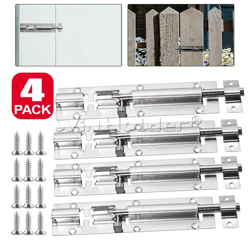 Silver slide bolt - 4x,