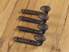 4 Rustic Coat Hooks Cast Iron