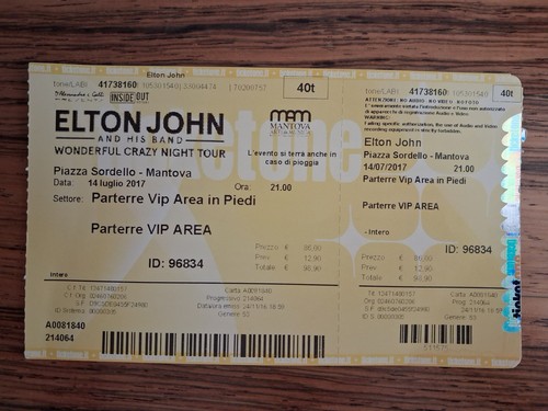 Elton john alte eintrittskarte - alte,