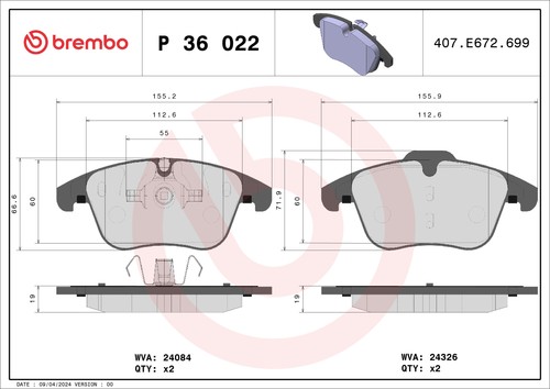 Brake pads set front - brake,