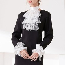 Medieval victorian lace jabot - victorian,