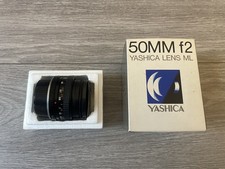 Vintage Yashica ML 50mm F2 Lens with box - excellent condition.