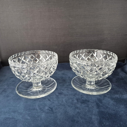 Two vintage clear glass - vintage, sundae