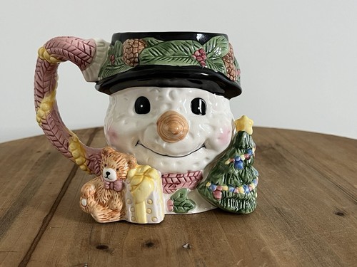 Vintage snow man mug teddy - man,