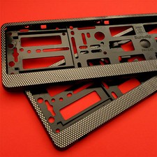 2 x New Carbon Effect Number Plate Holder Frame Bracket for any JAGUAR Car