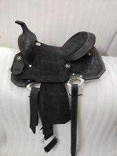 Best Quality Western Leather Barrel Rough Out Saddle with Matching Tack Set.