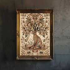 Hare and Hawthorn Tree Poster