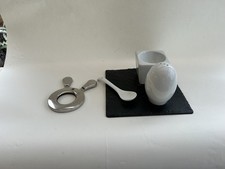 The Just Slate Company Egg Cup Set and WMF egg top cutter - boxed