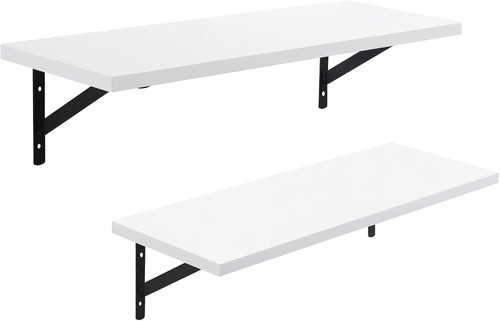 White floating wall shelves - white,