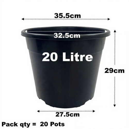 Litre black plant pots - 20,