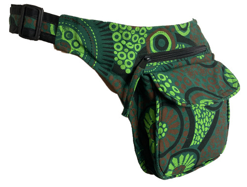 Large pocket cotton bum bag - pocket,