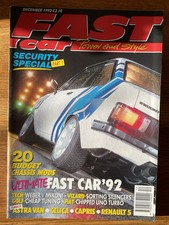 Fast Car December 1992. Renault 5 16v Astra Van Capri Mk2 Escort VW Golf Uno