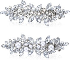 2Pcs Diamante Hair Clips for