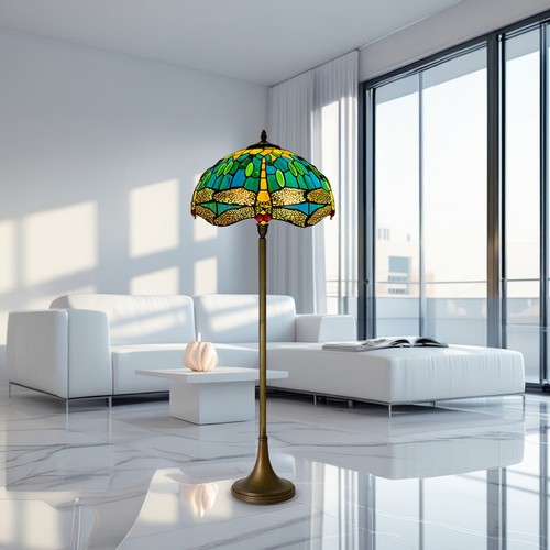 Green tiffany floor lamp - tiffany, 16