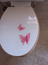 Toilet seat pink butterfly