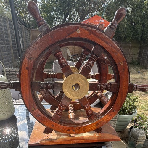 Wooden ship wheel - wooden,
