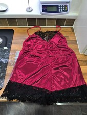 Women Pajama Suit Fashion  Stretch Satin Lace Sexy Lingerie L see pics