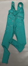 Starlite Dance Green Unitard Size 2 with Silver Glitter Pattern