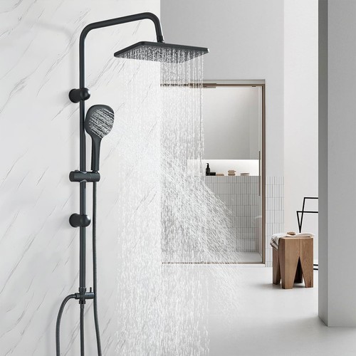 Black shower riser - black,