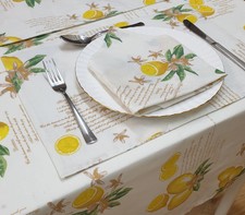 Lemons Cotton Placemats Pack of 2 Citrus Country Cottage 13x18