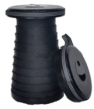 Pro Action Portable Telescoping Camping Stool Adjustable Foldable Plastic - NEW