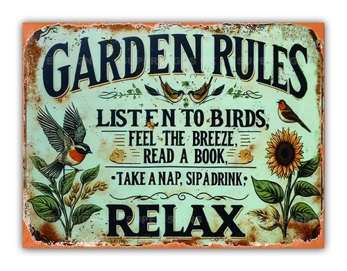 Garden rules metal - ",