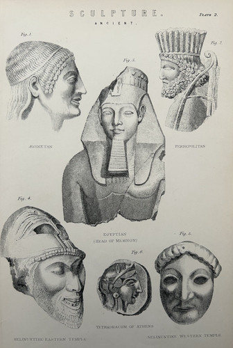 Antique print sculpture 1870s - print,