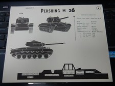 COLD WAR  TANK PROFILES SILHOUETTE  RECOGNITION CARD  27 X 21 CM  PERSHING M26 