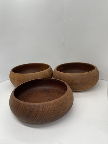 Vintage small 5in wooden teak - small,