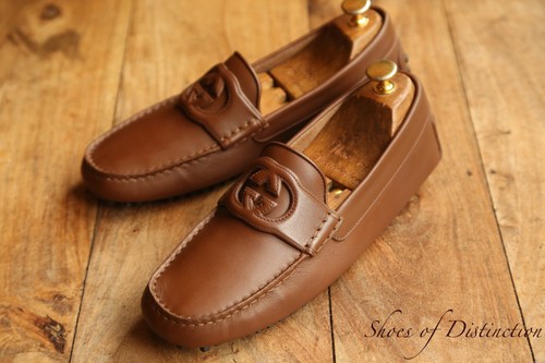 Gucci brown leather bit - gg,