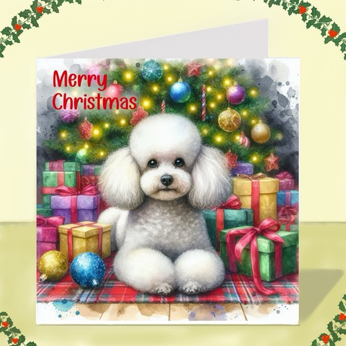 Miniature poodle dog christmas - miniature,
