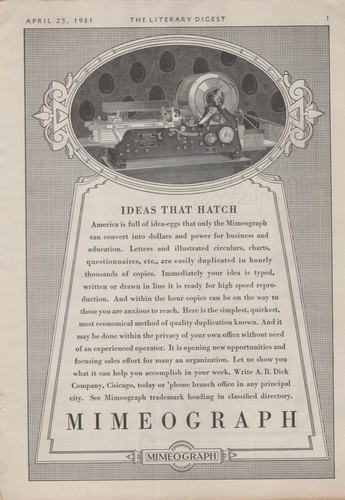 1931 mimeograph copy - mimeograph,