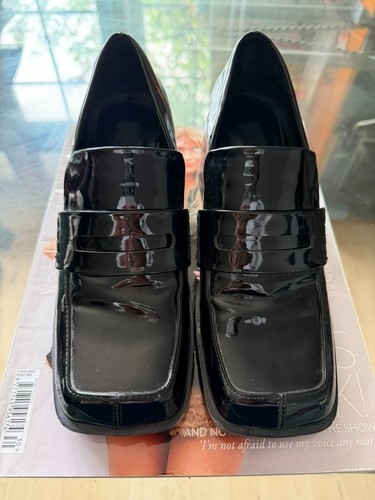 Zara patent loafers with