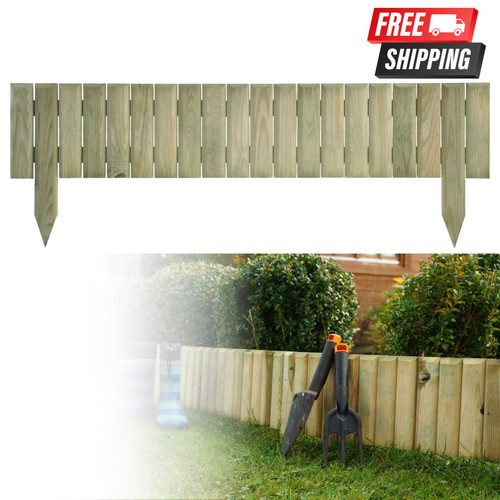 Wooden log picket fence panels - wooden,