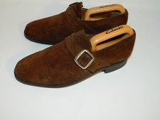 Vintage Suede Volta Monk strap shoes by Jones The Bootmakers  7.5 Goodyear soles