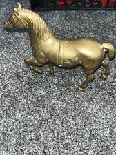 USED Heavy Horse Figurine&Cart Solid Brass. #37