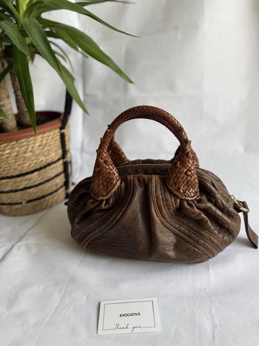 Fendi brown leather vintage - fendi,