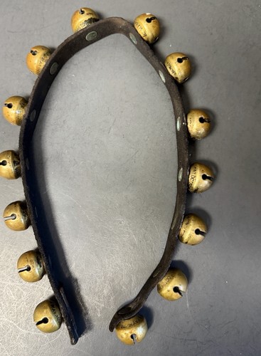 Antique brass sleigh bells - brass, on
