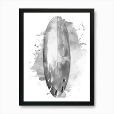 Watercolor Of A Surfboard Art
