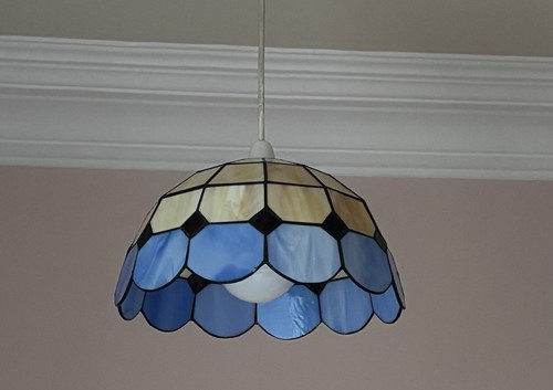 Tiffany style bistro blue 30cm - tiffany,