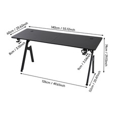 XL Computer Desk PC Laptop Table Home Office Study Workstation Gaming Desk Black