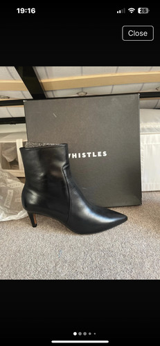 Black leather whistles boots - black,