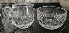 Rare Vintage Stuart England CLARIDGE Crystal Open Sugar Bowl & Creamer