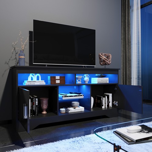 135cm stand cabinet black - tv,