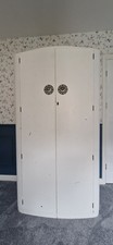 solid wood Wrighton Furniture vintage wardrobe, bow front doors, painted white