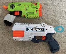 Nerf Quadrot Green Toy Gun & Zuru X-shot White Gun Bundle Children’s Game