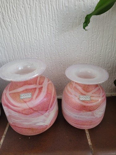 Gozo glass pink vases - glass,